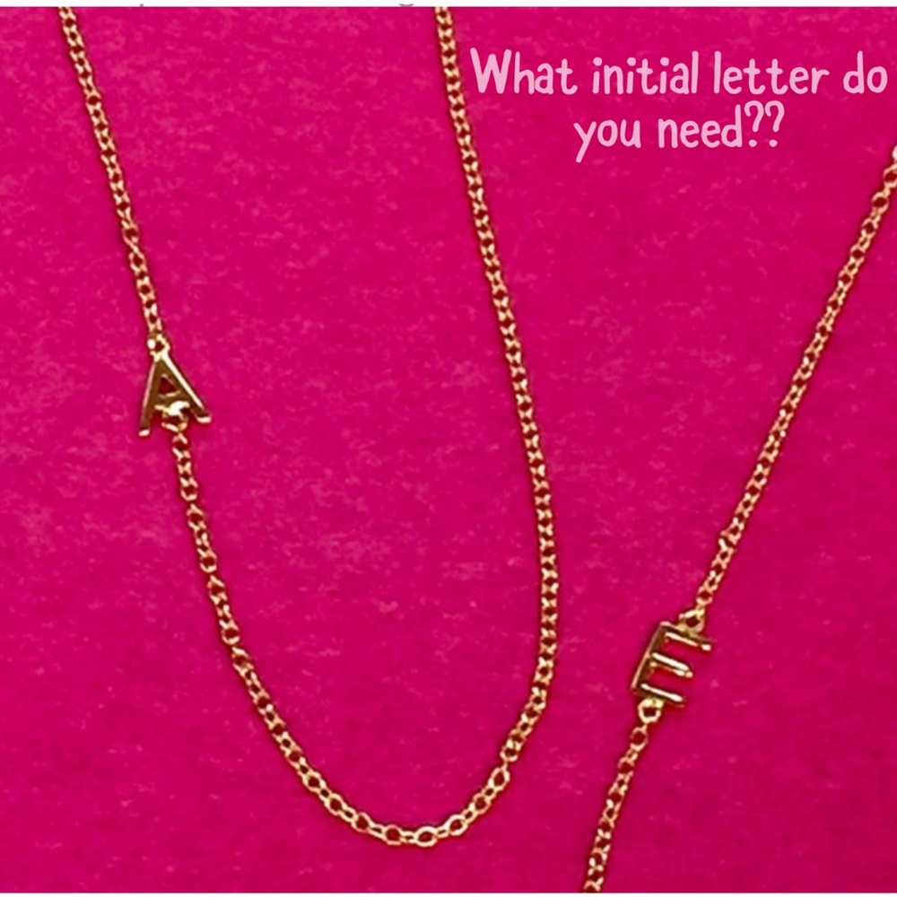 Gold Vermeil Petite Sideways Initial Necklaces-all letters avail.-Boutique - Picture 3 of 10